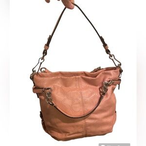 Coach soft leather lift pink shoulder bag. Silver embellishments and logo